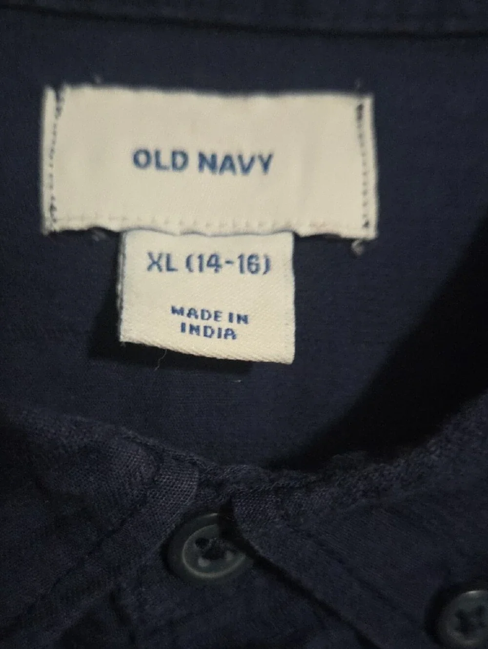 Old Navy Men's Navy Short-Sleeve Button-Down Shirt